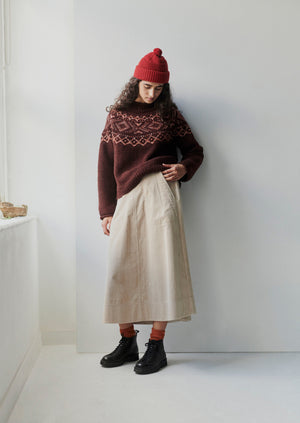 Organic Cord A Line Skirt | Moonstone