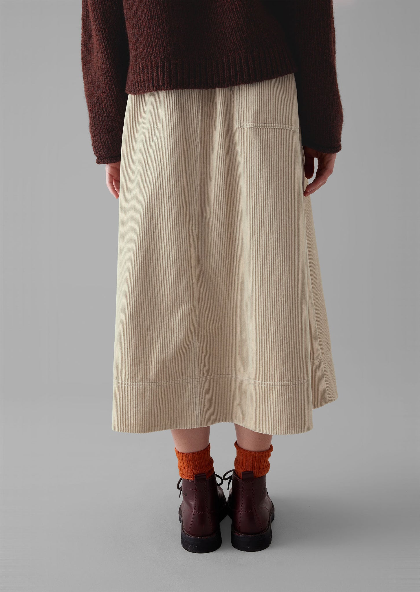 Organic Cord A Line Skirt | Moonstone