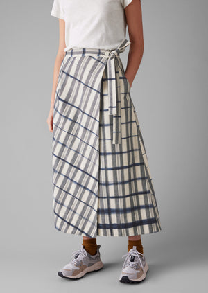 Edo Stripe Wrap Skirt | Indigo