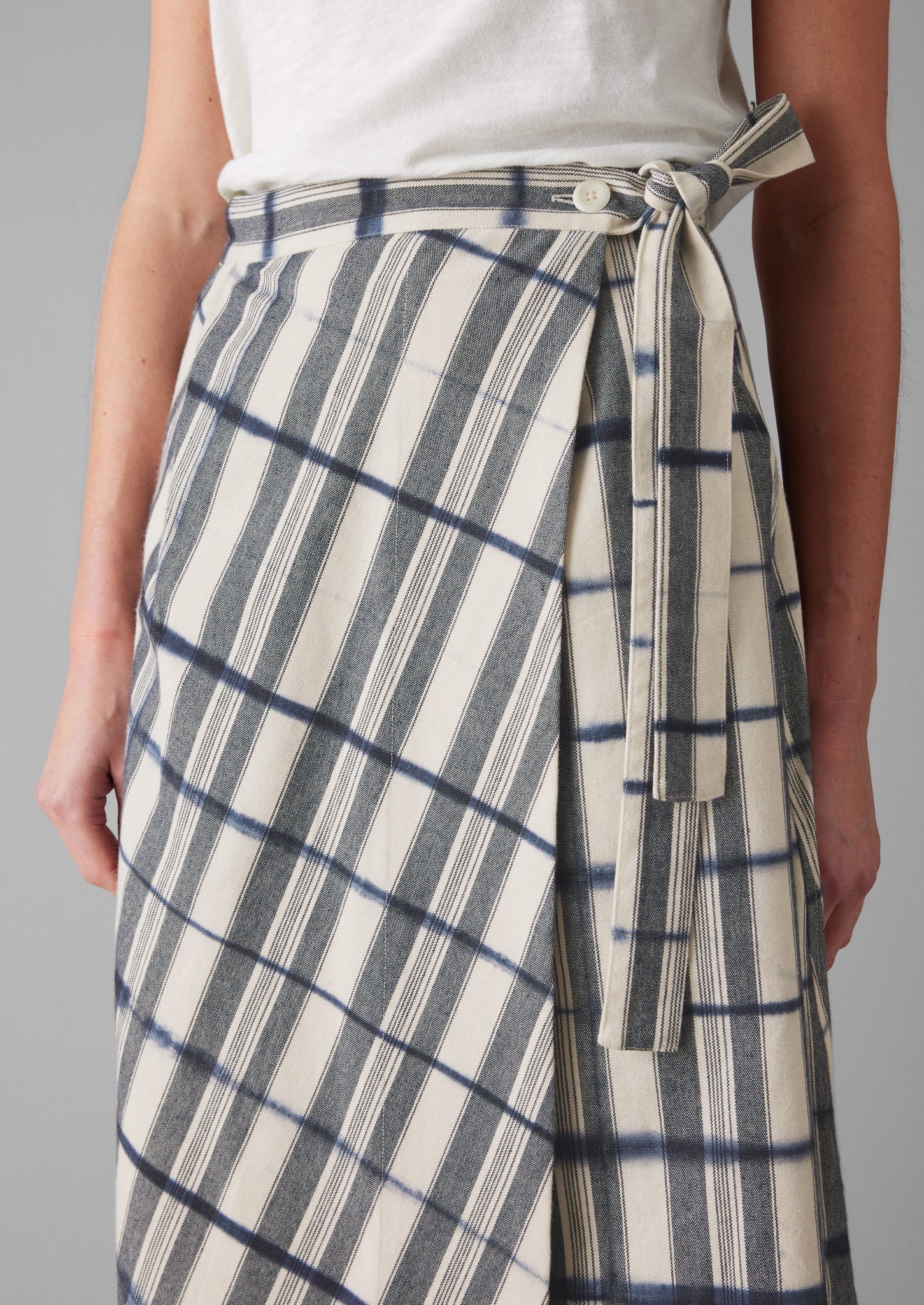 Edo Stripe Wrap Skirt | Indigo