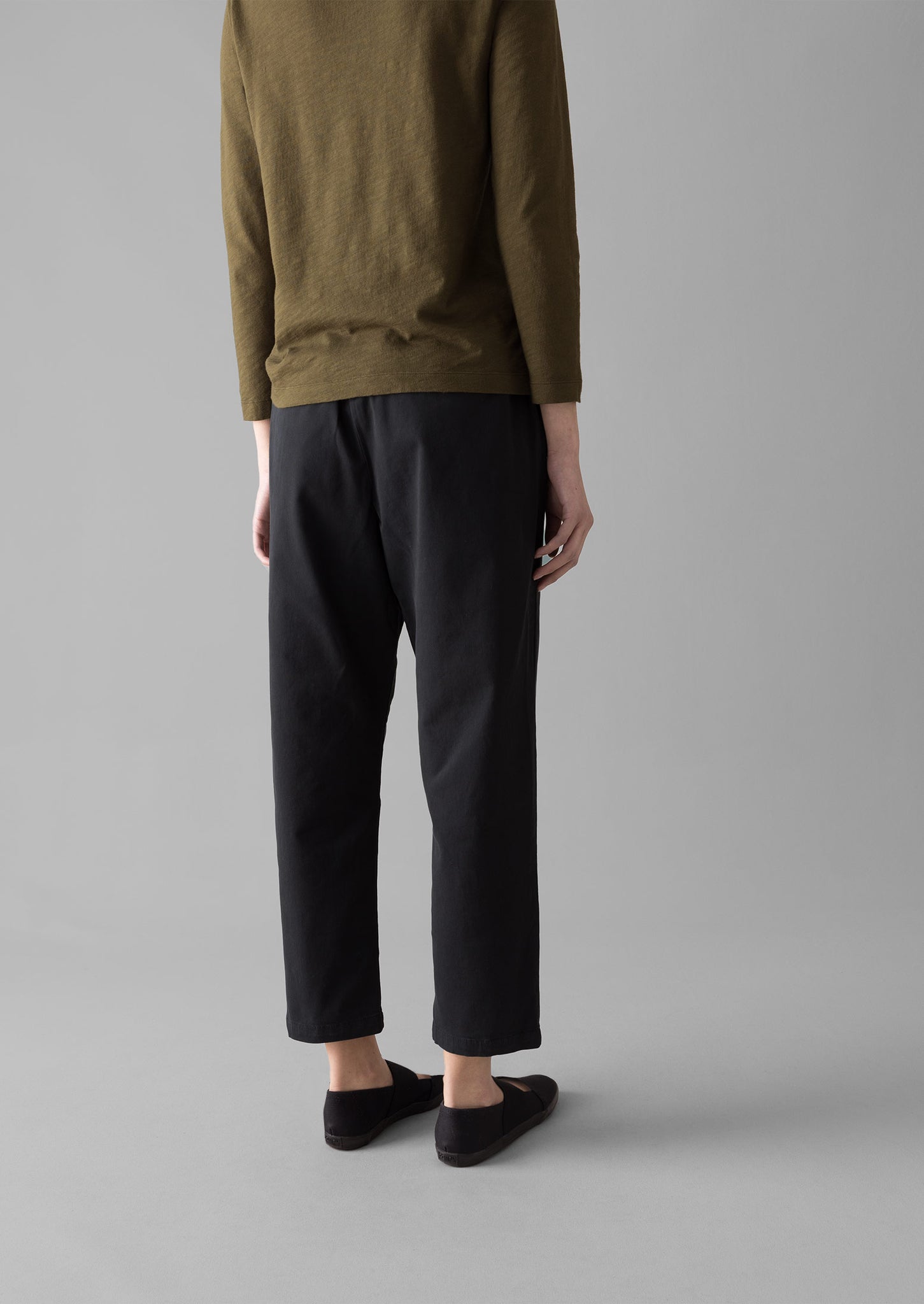 Gabi Cotton Pull On Trousers | Soft Black