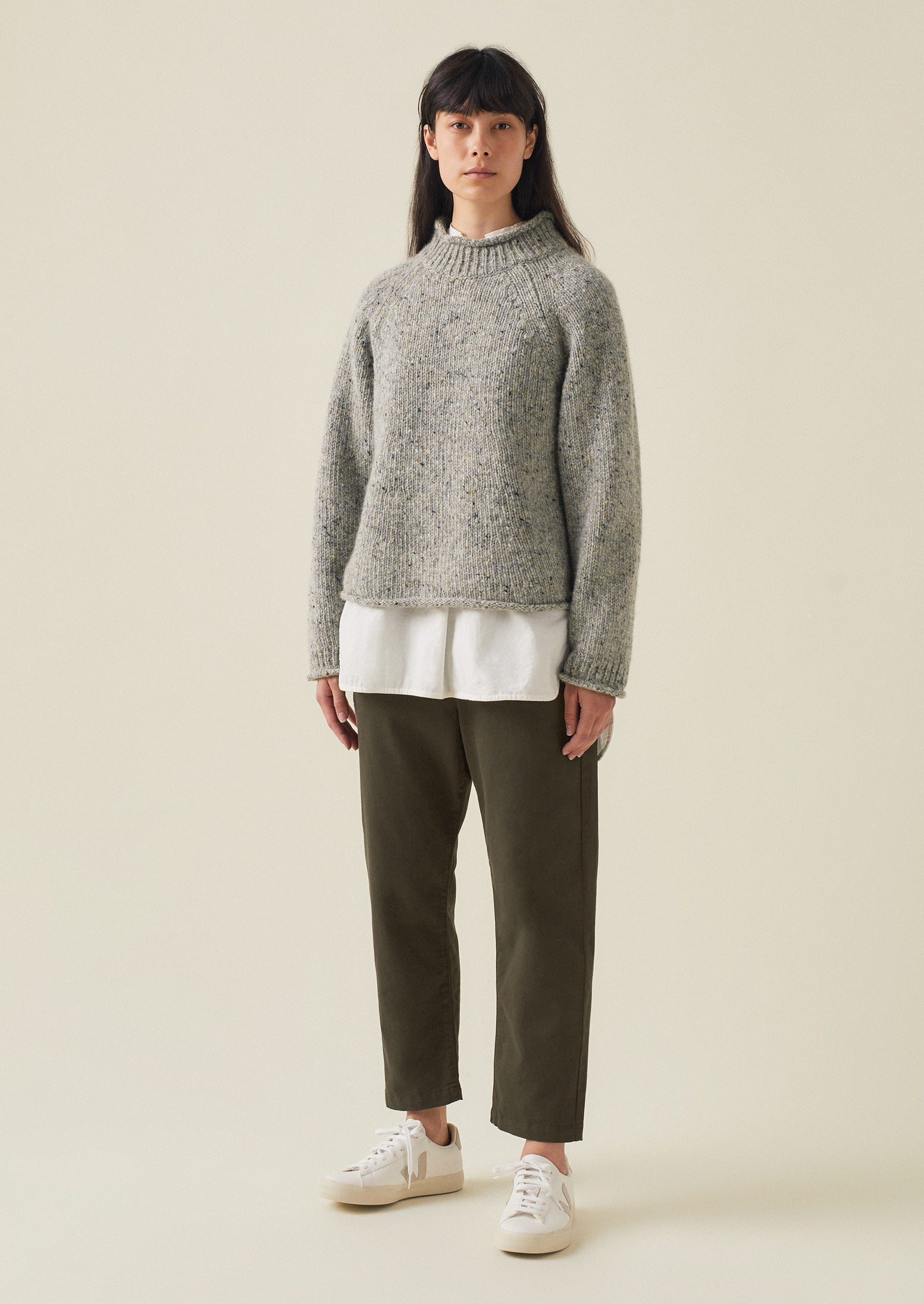 Gabi Cotton Pull On Trousers | Loden | TOAST