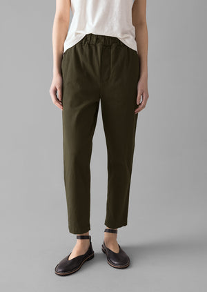 Gabi Cotton Pull On Trousers | Loden