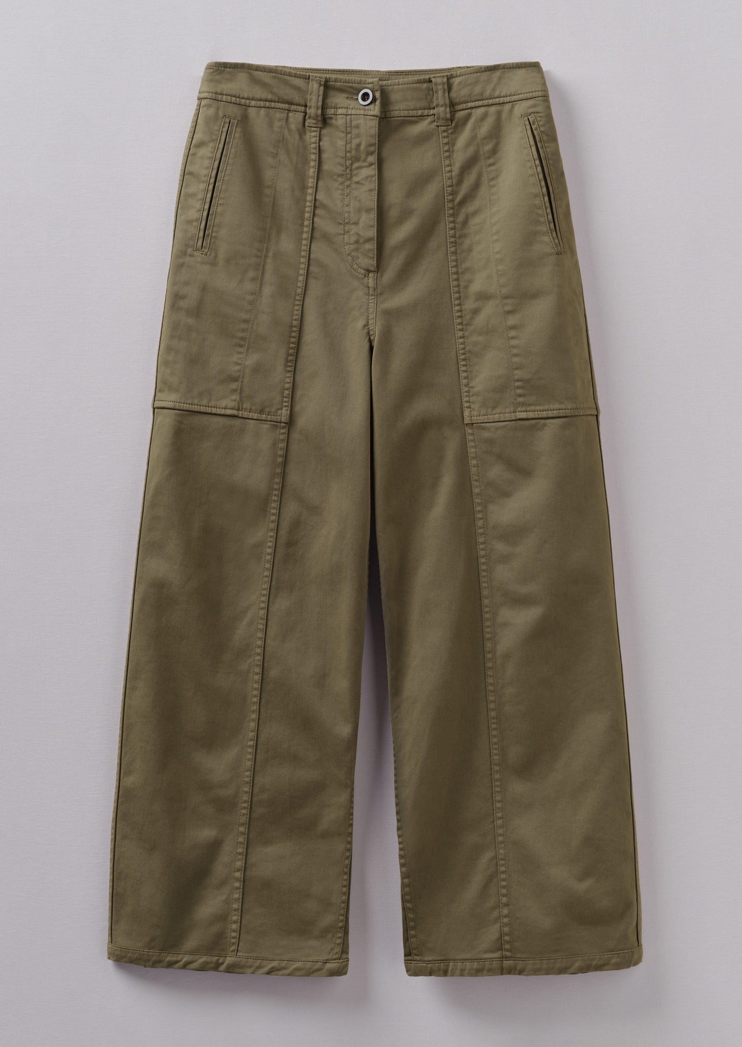 Panelled Cotton Twill Trousers | Oil Cloth | TOAST