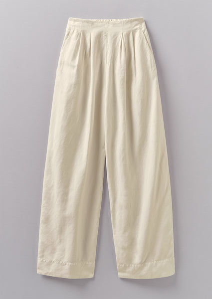 Cotton Linen Wide Leg Trousers | Parchment | TOAST