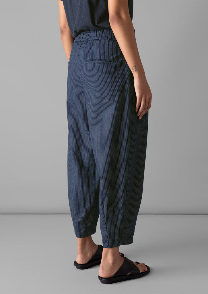 Bronwen Stripe Cotton Trousers | Navy/Ecru | TOAST