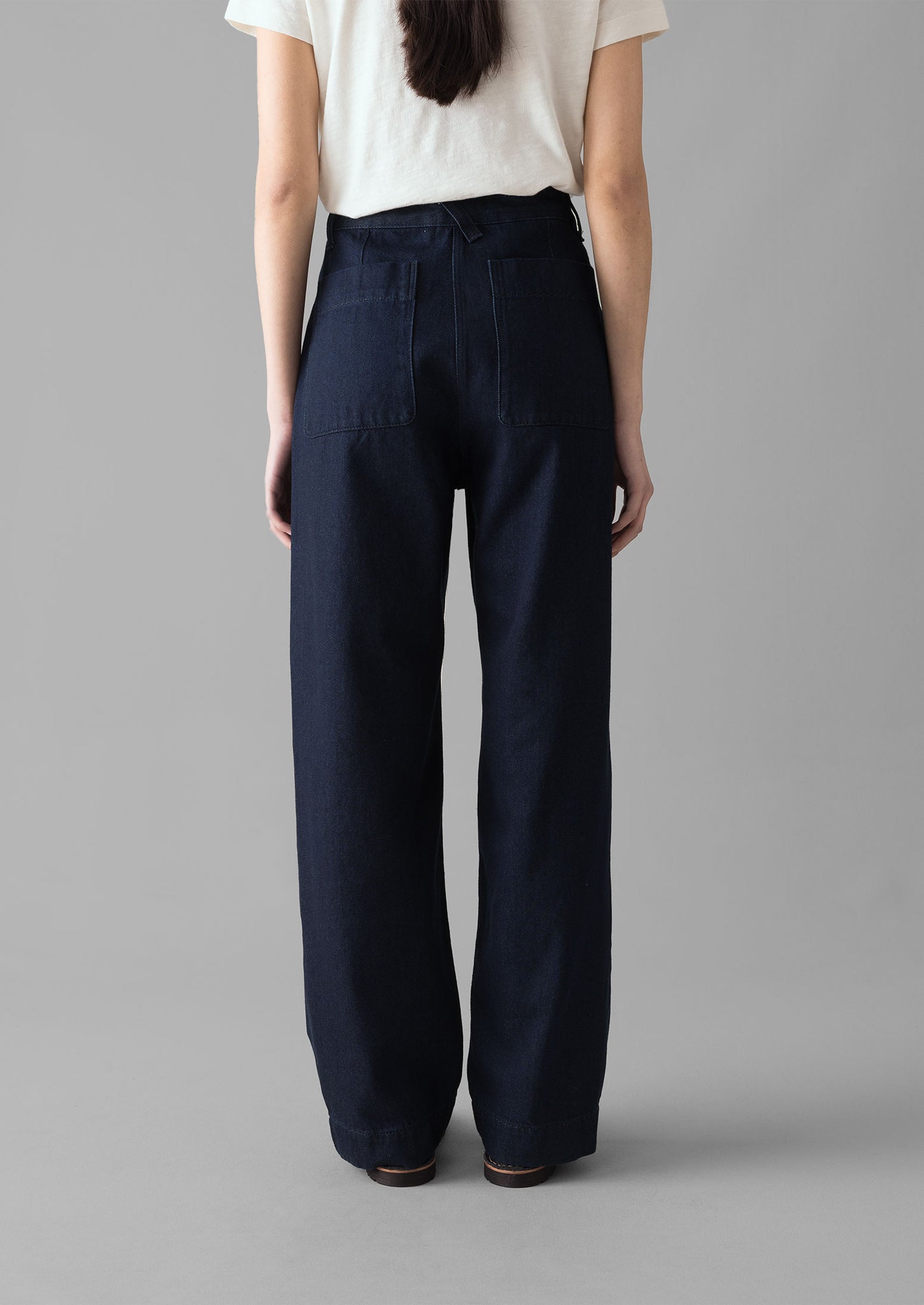 Indigo Denim Straight Leg Trousers | Indigo