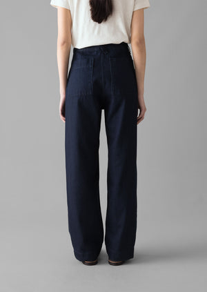 Indigo Denim Straight Leg Trousers | Indigo