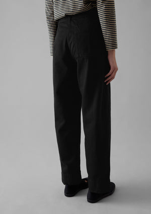 Denim Straight Leg Trousers | Black