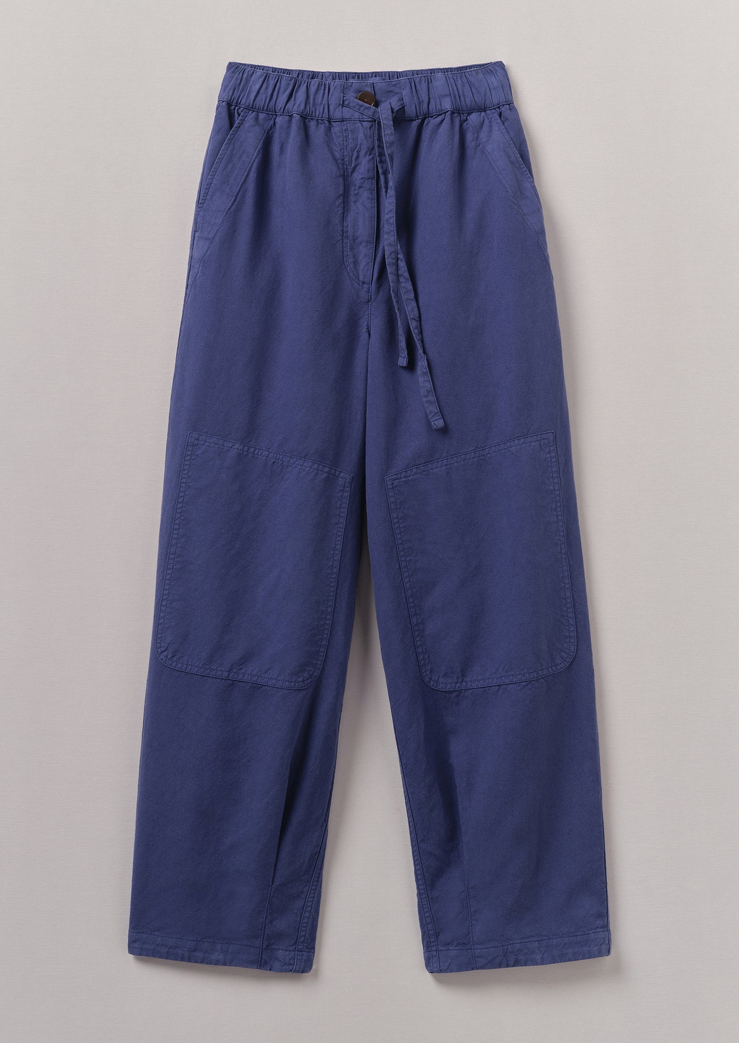 Garment Dyed Cotton Linen Canvas Trousers | Indigo