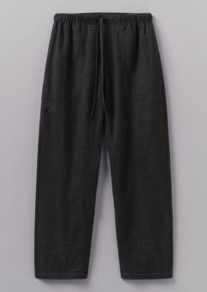 Suki Wool Cotton Seersucker Check Trousers | Carbon