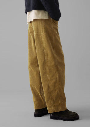 Panelled Organic Cord Trousers | Golden Sand