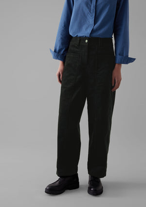 Panelled Organic Cord Trousers | Brown Slate