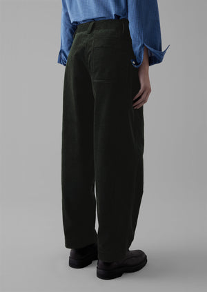 Panelled Organic Cord Trousers | Brown Slate