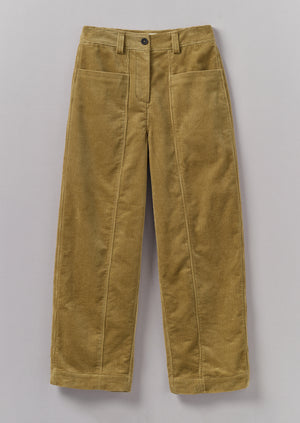 Panelled Organic Cord Trousers | Golden Sand