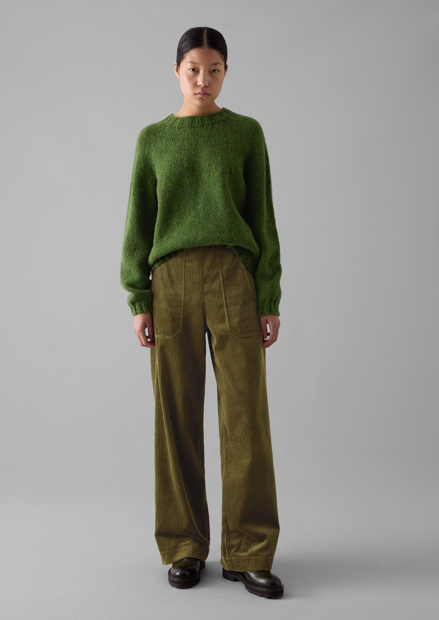 Annie Organic Cord Full Length Trousers | Barley