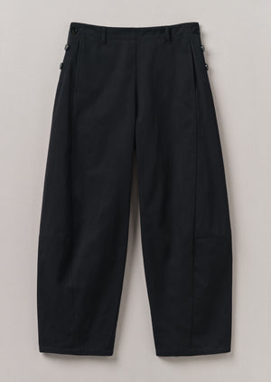 Twisted Seam Cotton Linen Trousers | Black