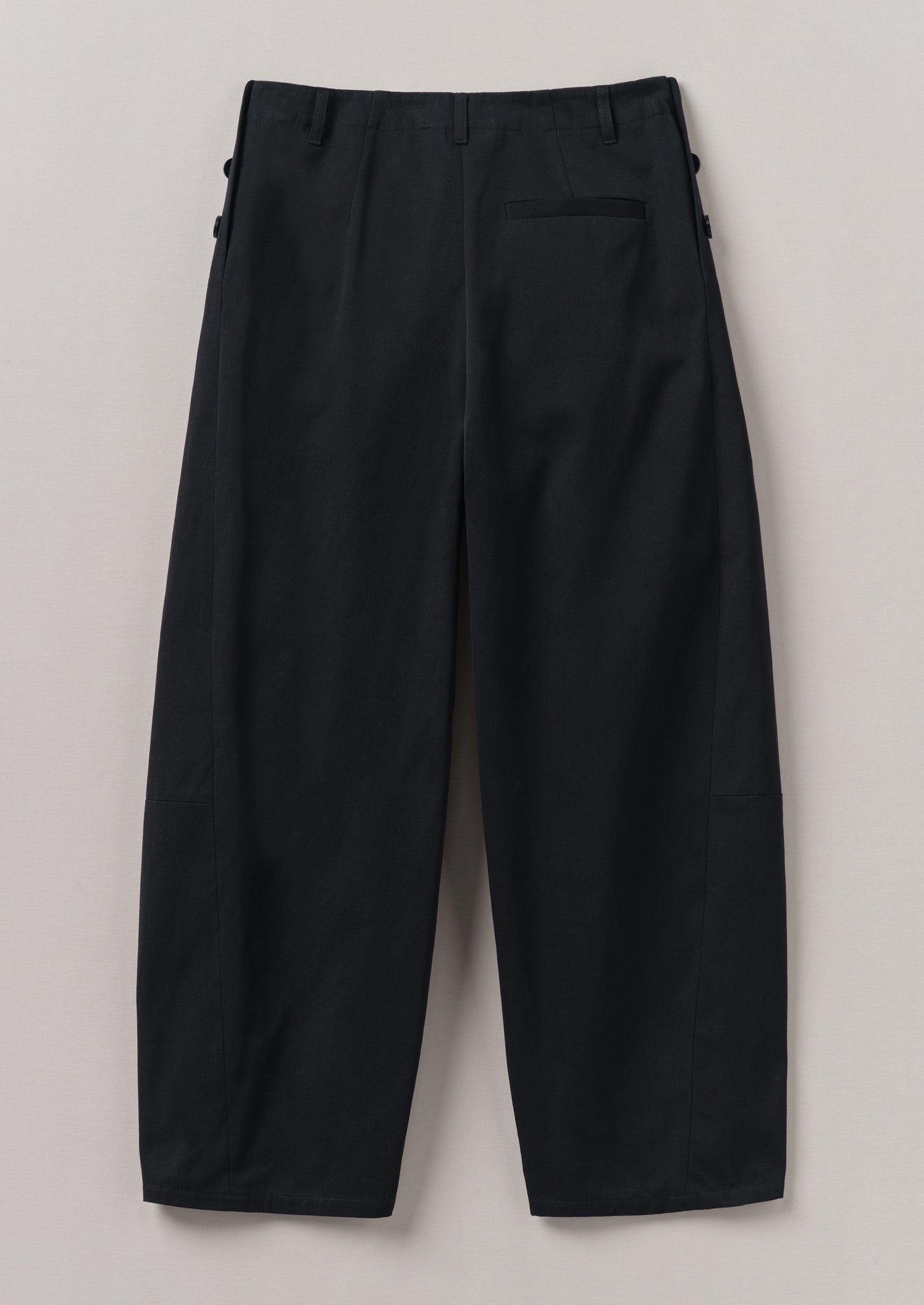 Twisted Seam Cotton Linen Trousers | Black