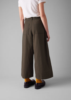 Birch Gingham Pleat Front Trousers | Burnt Umber