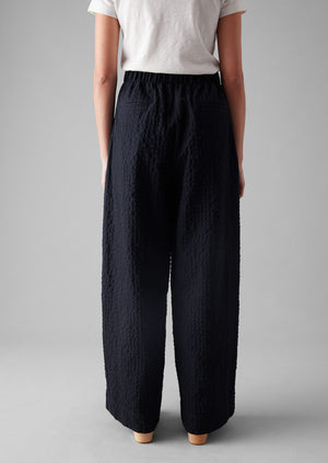 Corinne Herringbone Wide Leg Trousers | Navy