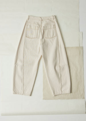 Sculptural Seamed Denim Trousers | Ecru