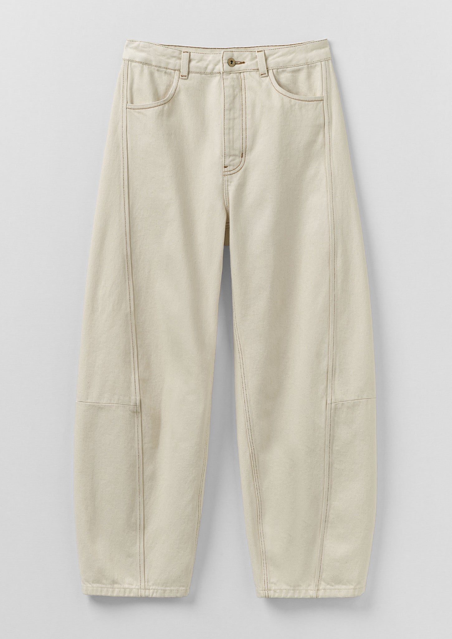 Sculptural Seamed Denim Trousers | Ecru