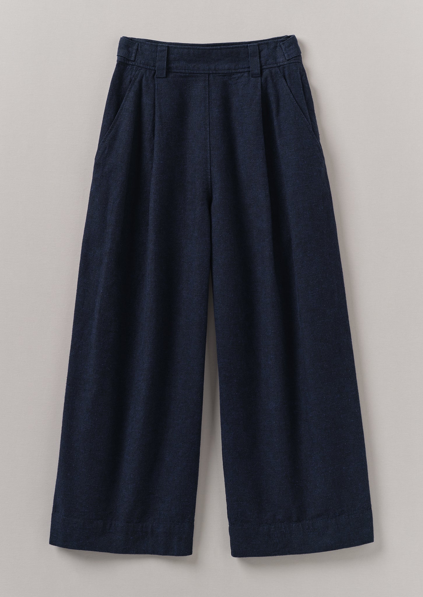 Hemp Cotton Canvas Trousers | Dark Chambray Blue