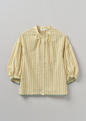 Stripe Hand Woven Mulmul Shirt | Canvas/Pomelo | TOAST