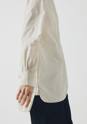 Taro Stripe Organic Cotton Poplin Shirt | Sunwashed Blue