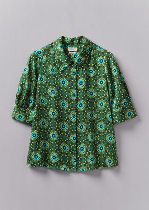 Gia Kaleidoscope Print Shirt | Emerald