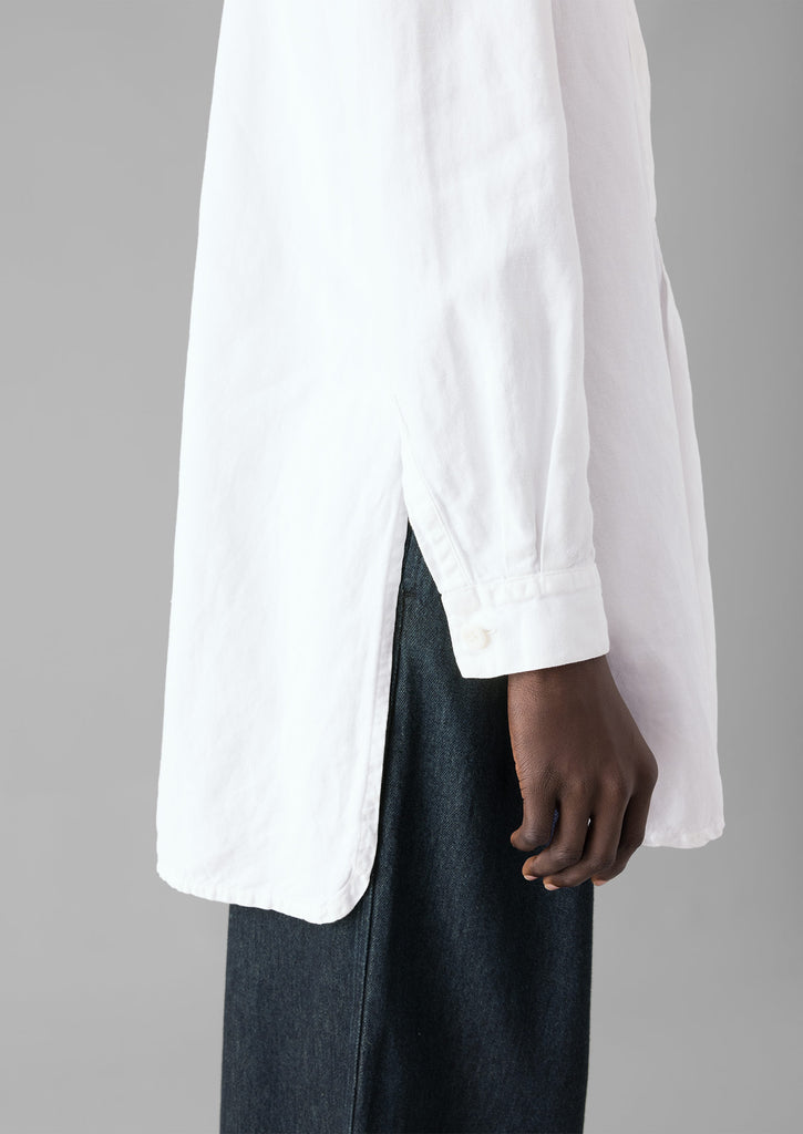 Elena Cotton Linen Tunic Shirt | Paper White | TOAST