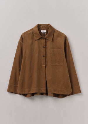 Patch Pocket Organic Needlecord Shirt | Brown Anise