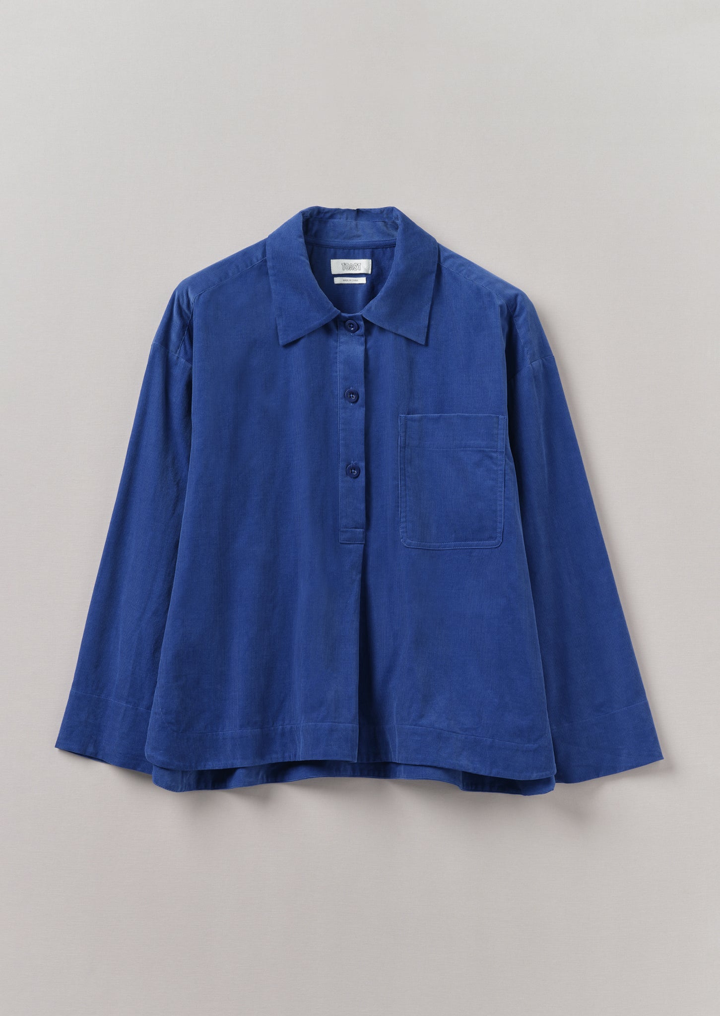 Patch Pocket Organic Needlecord Shirt | French Blue