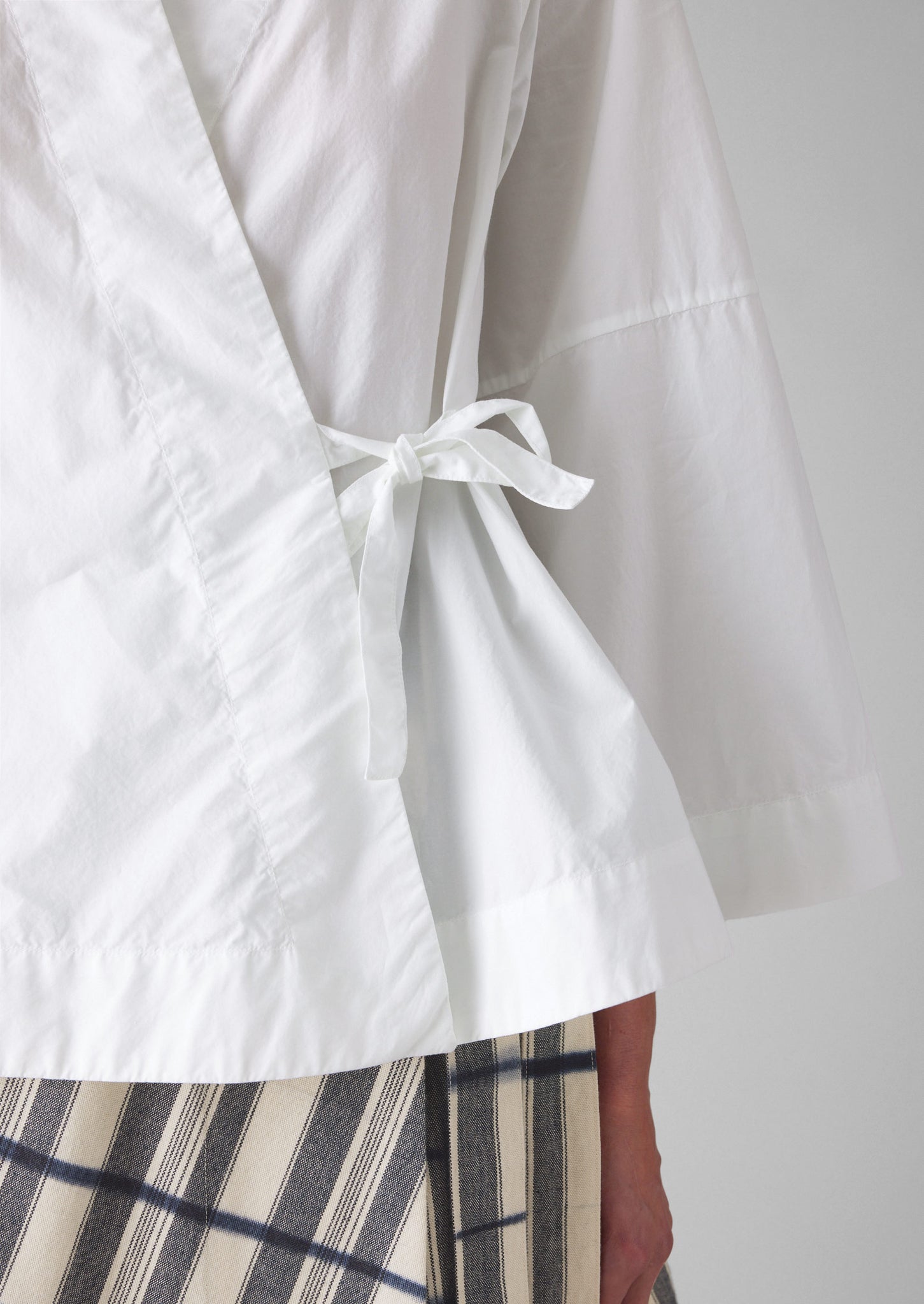 Cotton Poplin Wrap Shirt | Paper White