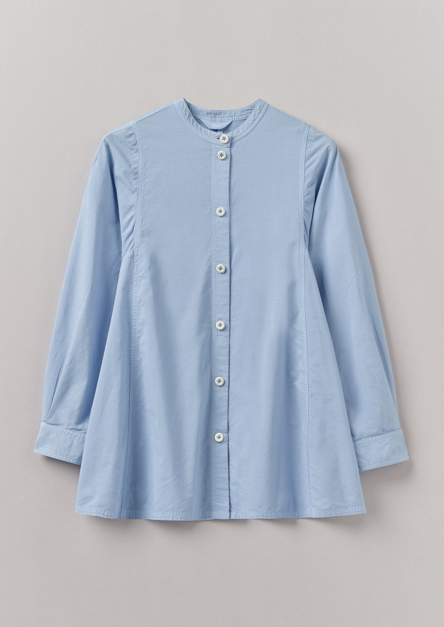 Raised Stripe Cotton Poplin Shirt | Sky Blue