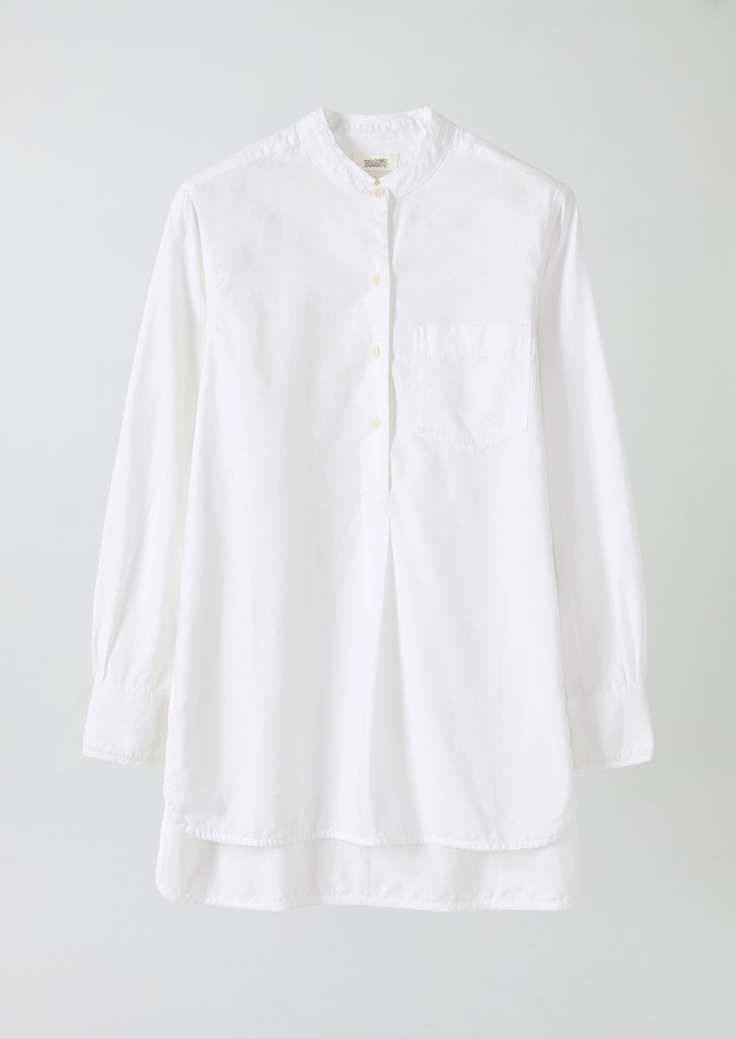 Taro Cotton Oxford Long Shirt | White