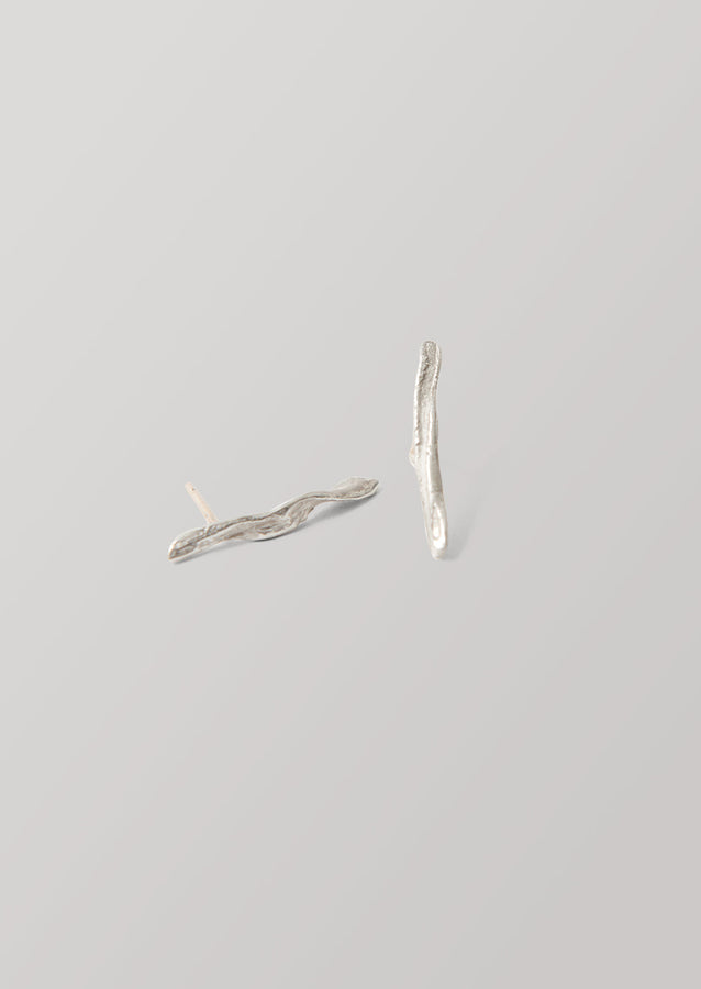 Emily Nixon Twig Earrings | Silver