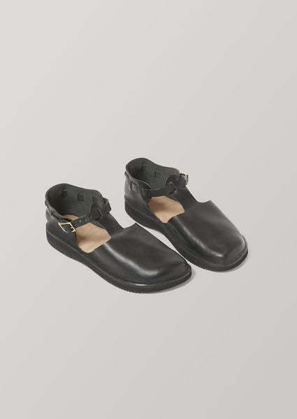 Aurora T Strap Leather Shoes | Black | TOAST