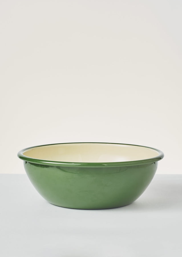 Enamel Salad Bowl | Cream/Leaf