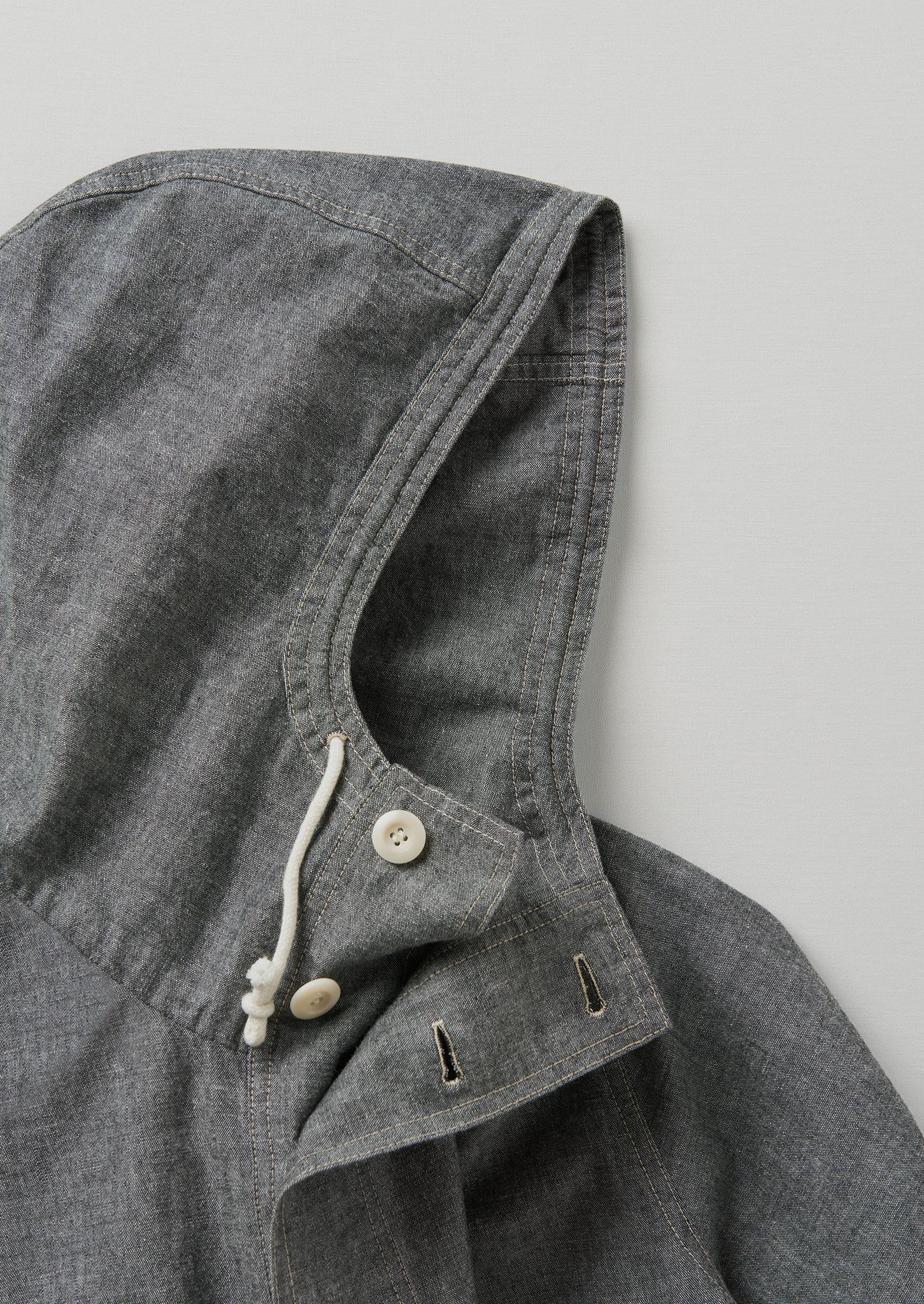 Japanese Chambray Hooded Jacket | Navy Chambray | TOAST