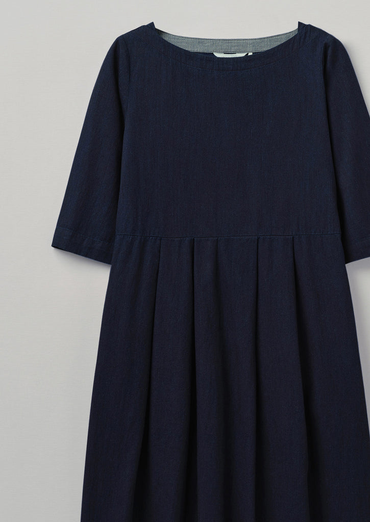 Franca Indigo Twill Dress | Indigo | TOAST