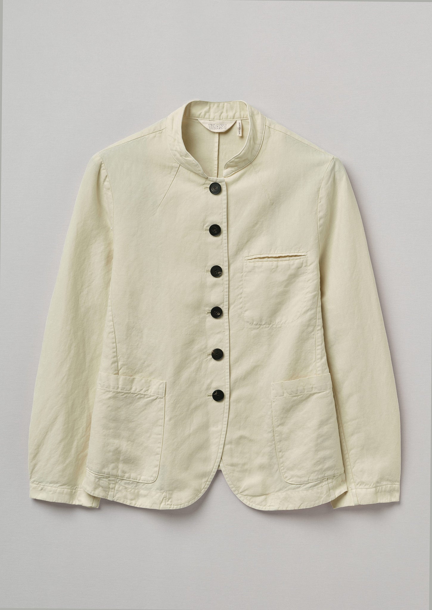 Garment Dyed Cotton Linen Neat Jacket | Parchment | TOAST