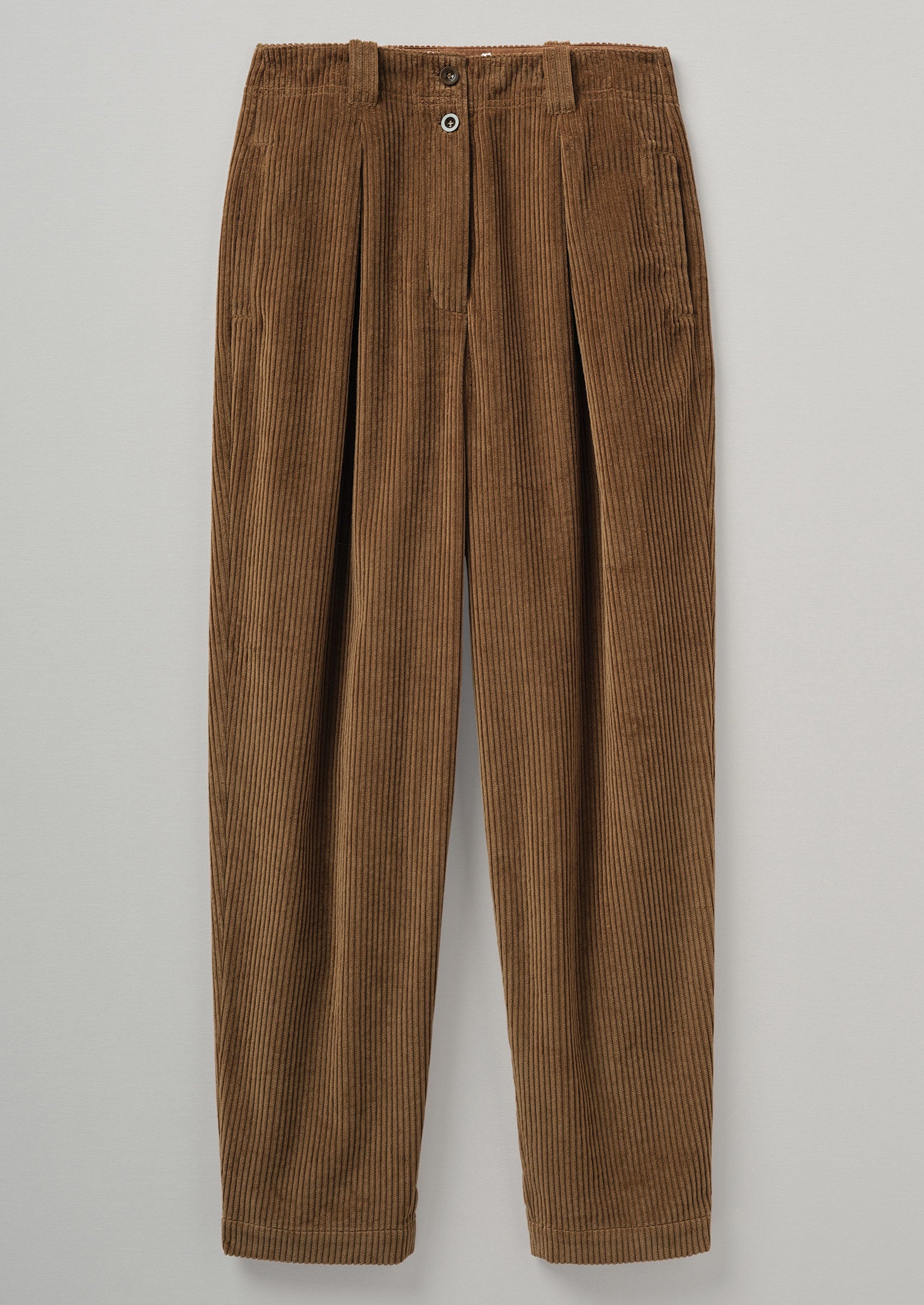 Organic Cord Pleat Front Tapered Trousers | Acorn | TOAST